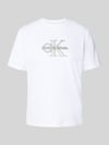 Calvin Klein Jeans Regular fit t-shirt van puur katoen Wit