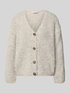 ZABAIONE Relaxed Fit Strickjacke aus Woll-Viskose-Mix Modell 'Sofia' Hellgrau