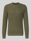 MCNEAL Strickpullover mit gerippten Abschlüssen Oliv Melange