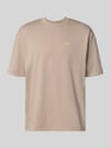 PEGADOR Oversized T-Shirt mit Label-Stitching Taupe