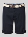 MCNEAL Slim Fit Bermudas mit Gürtel Marine