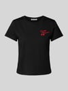 REVIEW T-shirt met motiefstitching Zwart