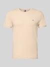 Tommy Jeans Regular Fit T-Shirt aus Baumwoll-Mix Beige Melange