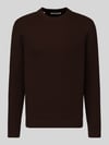 Selected Regular fit gebreide pullover van puur katoen model 'DANE' Chocoladebruin