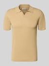 Blend Regular Fit Poloshirt in Strick-Optik Modell 'Bray' Beige