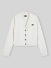 Tommy Jeans Relaxed Fit Strickjacke mit Alpaka- und Woll-Anteil Weiss