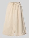 Christian Berg Woman Leinenrock mit Gehschlitz Beige