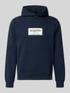 JACK & JONES Hoodie mit Label-Print Modell 'FREDERIKSBERG' Marine