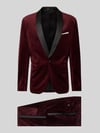 Lindbergh Slim Fit Anzug aus Samt Bordeaux