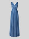 TROYDEN COLLECTION Avondjurk met glitter-mesh Bleu