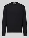 Selected Regular Fit Pullover aus reiner Baumwolle Modell 'TORINO' Black
