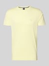 LERROS T-Shirt mit Rundhalsausschnitt und Logo-Stitching Hellgelb