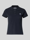 REVIEW Polo met korte mouwen in piquélook met kraag en logoborduurwerk Donkerblauw