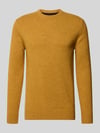 Barbour Pullover aus Woll-Seide-Mix mit Rundhalsausschnitt Modell 'TISBURY' Senf