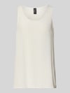Marc Cain Blusenshirt mit Rundhalsausschnitt und Label-Detail Offwhite