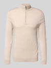 Selected Regular Fit Troyer aus reiner Merinowolle Modell 'TRAY' Sand