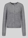 PIECES Regular Fit Strickjacke mit Woll-Anteil Modell 'MALOU' Mittelgrau Melange