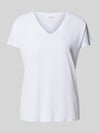 MSCH Copenhagen T-shirt z dekoltem w serek model 'Fenya' Biały