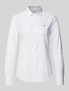 GANT Slim fit overhemdblouse met labelstitching Wit