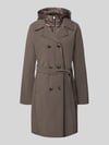 CINQUE Lange jas met imitatiebont, model 'PAOLINA' Taupe