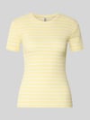 PIECES slim fit T-shirt van katoenmix model 'RUKA' Lichtgeel