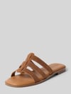 Tamaris Slippers van echt leer Lichtbruin