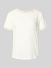 MORE & MORE T-shirt van Mix van viscose en elastaan met ronde hals Offwhite