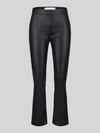 Raffaello Rossi Wide leg kunstleren broek van viscosemix model 'MACY' Zwart