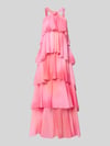 VERO MODA Volant Abendkleid mit V-Ausschnitt Modell 'FELICIA' Rosa