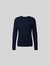 Filippa K Sweter w dzianinowym wyglądzie, krój slim fit Ciemnoniebieski