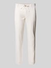 Lindbergh Tapered Fit Leinenhose mit elastischem Bund Weiss