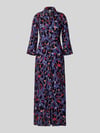 YAS Maxi-jurk met knoopsluiting, model 'SAVANNA' Rookblauw