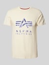 Alpha Industries T-shirt z nadrukiem z logo Złamany biały