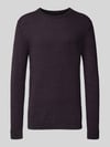 JACK & JONES Gebreide pullover met ronde hals, model 'OTTO' Bordeaux gemêleerd