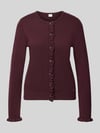 Brax Slim Fit Strickjacke aus Schurwoll-Kaschmir-Mix Modell 'ANN' Bordeaux