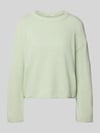 Tom Tailor Denim Relaxed fit gebreide pullover met boothals Lichtgroen