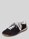 Högl Sneakers van leer met vetersluiting Donkerblauw