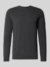 Selected Regular fit gebreide pullover van puur katoen, model 'BERG' Donkergrijs
