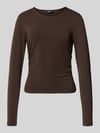 ONLY Regular Fit Langarmshirt aus Baumwoll-Mix Modell 'MIRA' ' Schoko