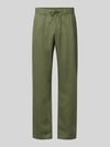 GANT Regular Fit Leinenhose mit elastischem Bund Oliv