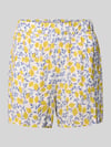 PIECES Regular Fit Shorts aus reiner Viskose Modell 'BARRI' Hellgelb Melange
