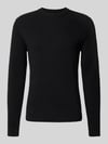 MCNEAL Regular Fit Strickpullover aus Baumwoll-Mix Black