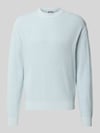 REVIEW Regular Fit Strickpullover aus reiner Baumwolle Eisblau