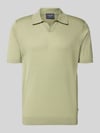 OLYMP Level 5 Slim fit Poloshirt van Mix van katoen en lyocell Rietgroen