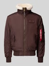 Alpha Industries Bomberjacke mit Reißverschluss und Label-Patch Mittelbraun
