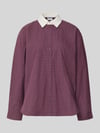 Jake*s Casual Oversized Langarmbluse aus reiner Baumwolle Pflaume