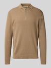 ONLY & SONS Regular fit gebreide pullover van katoenmix, model 'PHIL' Lichtbruin
