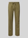 JACK & JONES Relaxed Fit Hose aus Baumwoll-Leinen-Mix Modell 'KANE' Oliv