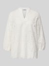 MORE & MORE Regular fit Blouse met Ajourwerk Wit