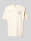 PME Legend relaxed fit T-shirt met label-prints en ronde hals Beige